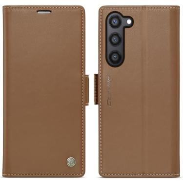 Imagem de WJXEXRS Capa carteira para Samsung Galaxy S24 Plus, elegante capa flip de couro PU com [bloqueio RFID] [suporte para cartão] [função de suporte] capa protetora à prova de choque para Samsung Galaxy