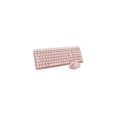 Imagem de Kit Teclado e Mouse Sem Fio Logitech MK250 Compacto, Mouse Ambidestro, Bluetooth, ABNT2, Compatível PC e Mac, Rosa - 920-013518
