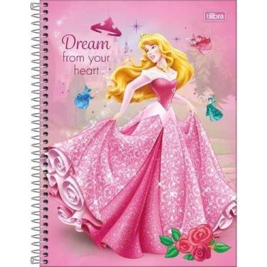 Imagem de Caderno Princesas Espiral Capa Dura 1 Matéria 80 Fls - Tilibra -, Rosa