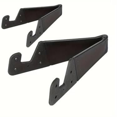 Imagem de 2 peças, 2 peças, suporte portátil para telefone de mesa, suporte dobrável para viagem, compatível com telefones celulares e tablets, preto