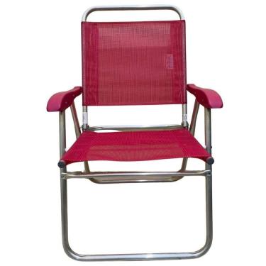 Imagem de Cadeira De Praia Alta Sanete Encosto Alto Aluminio Ronchetti Rosa
