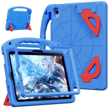 Imagem de LKOOZO Capa infantil para iPad Air de 11 polegadas M3/M2 (2025/2024), iPad Air 5/4 (2022/2020) 10,9 polegadas - Capa à prova de choque com protetor de tela integrado e suporte (azul)