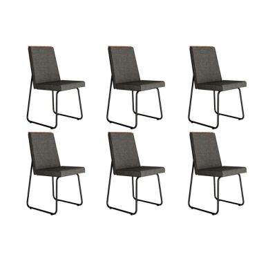 Imagem de Kit 6 Cadeiras Sala Jantar Lira 1752 6 Uni Pretografite Preto Carraro