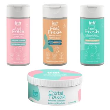 Imagem de Conjunto Esfoliante Corporal Cristal Touch + Sabonete Líquido Feel Fresh Vegano Unissex para Higiene e Cuidados com a Pele, Uso Externo