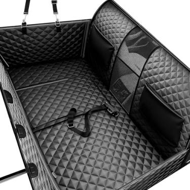 Imagem de Capa de assento de carro para cães - grande espaço, extensor de assento traseiro para cães, protetor de assento de carro, parte inferior rígida comporta 181 kg, material atualizado à prova d'água para
