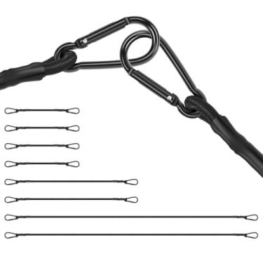 Imagem de Cordão elástico com mosquetão, tiras elásticas pretas resistentes ao ar livre, tensores de borracha 100% látex, cordões elásticos de bagagem, alça de elasticidade forte para prender lonas, bicicletas