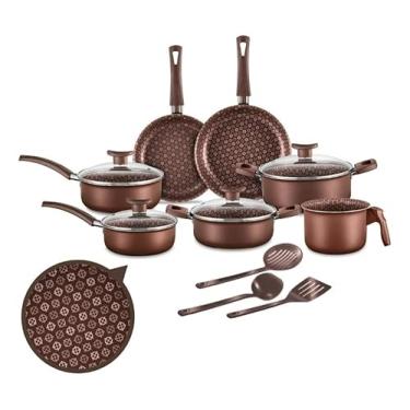 Imagem de Conjunto de panelas antiaderentes de 10 peças (Castanho escuro)