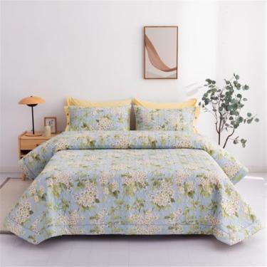 Imagem de Colcha de algodão acolchoada, protetor de colchão, conjunto de roupa de cama, lençóis para cama de casal queen e king, estilo 6, 245 x 250 cm, 1 peça