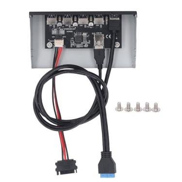 Imagem de KIMISS Hub USB do Painel Frontal 5xUSB3.2 GEN1 Adaptador de 5,25 Polegadas para /8/10/2003/OS X/LINUX - Solução de Conexão Multiportas de 19 Pinos