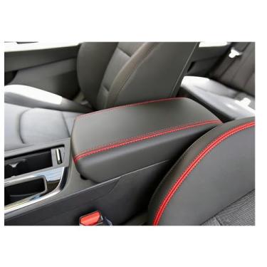 Imagem de QianBao Compatível com Hyundai Sonata 2015 2016 2017 2018 2019 caixa de apoio de braço de couro capa de console central protetor de console médio Pontos vermelhos