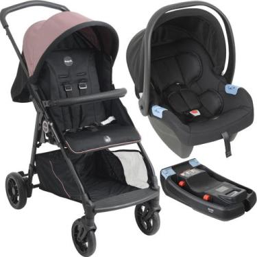Imagem de Carrinho de Bebe com Bebe Conforto e Base Burigotto Lui Rose