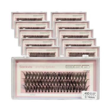 Imagem de Cílios Postiços Naturais 40D C Curl 0.07mm 10-12-14mm Mix NESURA Faux 