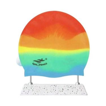 Imagem de Touca De Natação De Silicone Impermeável E Confortável Em Cores Sólida