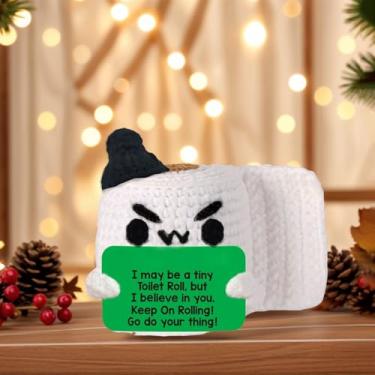 Imagem de Bonito papel de crochê de suporte emocional – Tricô de papel feito à mão positivo, kits de crochê, artesanato, artesanato, decoração para presente de Natal, aniversário