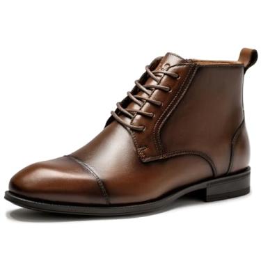 Imagem de Holy dove Chelsea Botas masculinas – couro legítimo, Chelsea Botas masculinas com zíper lateral, botas casuais sem cadarço, botas sociais estilo Chukka e Oxford, 2024001-amarelo marrom, 45