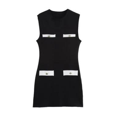 Imagem de Vestido Mini Elegante E Chic Para Mulheres Em Malha Stretch Moda Vesti
