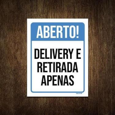 Imagem de Placa Restaurante Distanciamento Social Aberto 27X35 - Sinalizo.Com