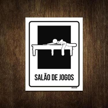 Imagem de Placa Condomínio Ambiente Salão De Jogos 27X35 - Sinalizo.Com