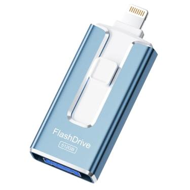 Imagem de Flash Drive certificado MFi para iPhone iPad 512 GB, cartão de foto para armazenamento de memória externa, faça backup e salve facilmente fotos de vídeos, pen drive USB para iPhone/iPad/Android/PC