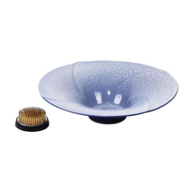 Imagem de Pires de plantas Bandeja de mesa em cerâmica com imitação estilo antigo, ideal para arranjos florais, para uso interno e externo, design Kenzan