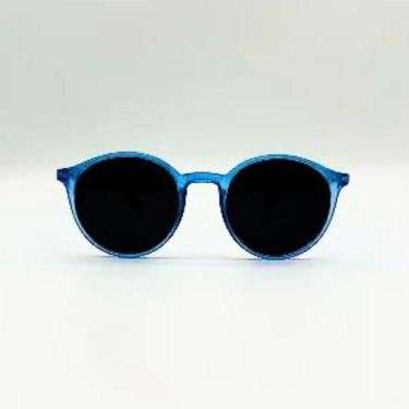 Imagem de Óculos de Sol HD KEA AZUL Design Translucido, Lentes Redondas Degradê 