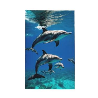 Imagem de XLLingL Toalhas de cozinha com estampa de golfinho de animais engraçados, panos de prato de microfibra, para decoração e limpeza de cozinha - 1 peça