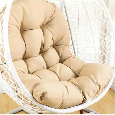 Imagem de Almofada De Cadeira De Ovo De Substituição Com Botão Grosso Almofada De Balanço Externa Tufada, Almofada De Assento De Rede À Prova D'água E Macia, Para Pátio, Varanda, Cadeira De Cesto Suspenso