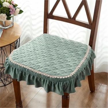 Imagem de Conjunto de 2 Almofadas Sólidas para Cadeiras, Almofadas Quadradas Antiderrapantes para Assento de Jantar com Amarras e Capa Removível, para Casa, Escritório e Restaurante