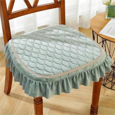 Imagem de Conjunto de 2 Almofadas Sólidas para Cadeiras, Almofadas Quadradas Antiderrapantes para Assento de Jantar com Amarras e Capa Removível, para Casa, Escritório e Restaurante