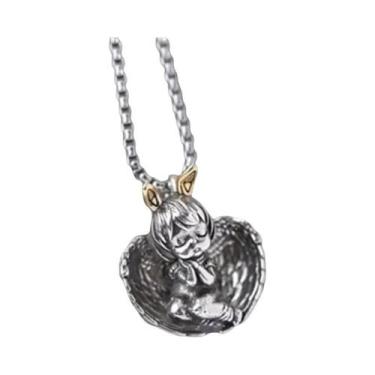 Imagem de Colar Com Pingente De Menina Mecha Em Prata Para Homens E Mulheres, Jo