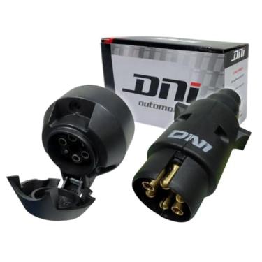 Imagem de Kit Tomada Elétrica Engate Reboque Carretinha 6 Polos Macho/Fêmea 12/24V DNI