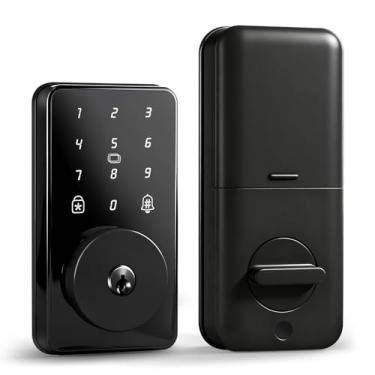 Imagem de Biquole Fechadura de porta de entrada sem chave com teclado, fechadura digital, fechadura eletrônica para porta da frente com 2 teclas, fácil instalação