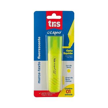 Imagem de Marca Texto Tris Liqeo Flat Amarelo Cartela 1 Unidade