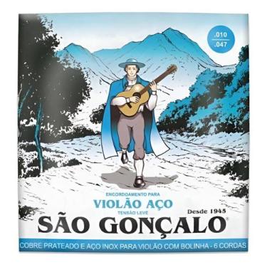 Imagem de Encordoamento São Gonçalo 010 Guitarra/Violão Aço Leve Com Bolinha