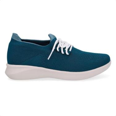 Imagem de Tenis Usaflex Tricot Cadarço Ref Ud03001 Azul Esmeralda 040