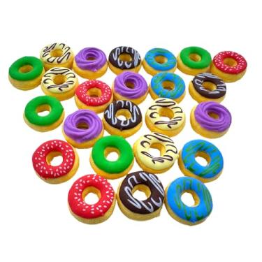 Imagem de Borrachas para donuts, 18 peças, borrachas para alimentos, rosquinhas, borrachas de lápis para crianças, material escolar e lembrancinhas de festa