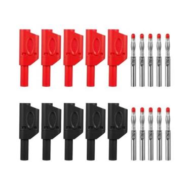 Imagem de Conectores Banana Isolados De 4mm, 10 Conjuntos De Cabos De Teste Empi