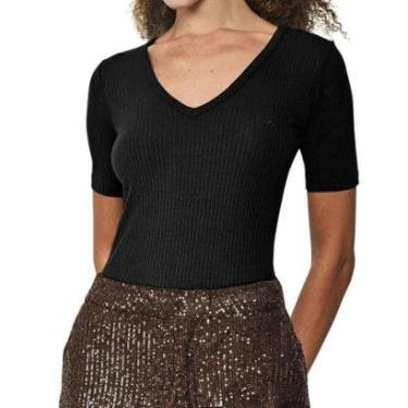 Imagem de Blusa Colcci Canelada Manga Curta Feminina-Feminino