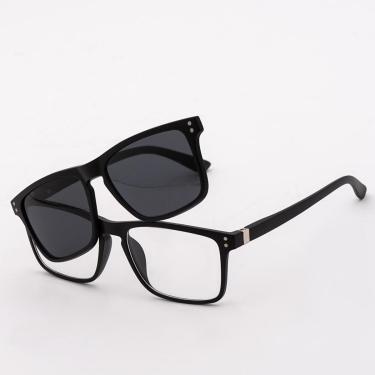 Imagem de Armação Óculos Clipon 2 1 Grau Retangular Masculino Antália-Feminino