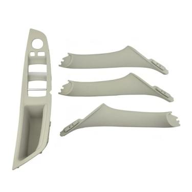 Imagem de Compatível com bmw série 5 f10 f18 520i 525i 528i 530 51417225851 4/7 pçs interior do carro maçaneta da porta painel puxar guarnição capa(Gray 4pcs)