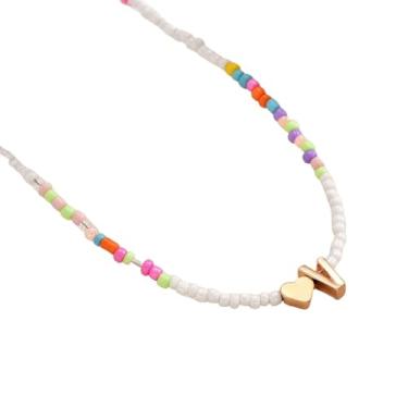 Imagem de tincolia Colar clássico de 26 letras com pingente de tartaruga com contas e clavícula feminina, acessórios de festa e presente