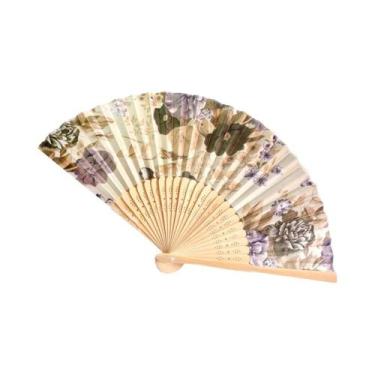 Imagem de Leque De Seda Vintage Estilo Chinês E Japonês Com Padrão Floral Para D