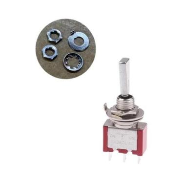 Imagem de Chave Seletora De 3 Pinos 3/2 Posições Com Trava on off on DPDT SPST D