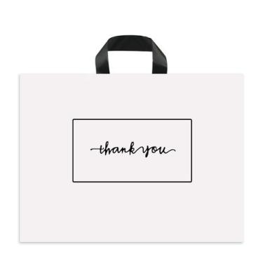 Imagem de Sacos de compras SOSFKIM Thank You 50 unidades de plástico branco de 2
