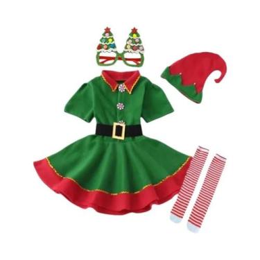 Imagem de Conjunto De Fantasia De Elfo Verde Para Meninas, Traje De Performance 