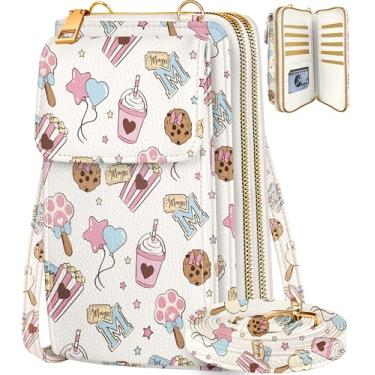 Imagem de Miss Adola Bolsa de telefone feminina – Lindas bolsas transversais, carteira para celular com alça ajustável, zíper e compartimentos para cartão, Desenho animado