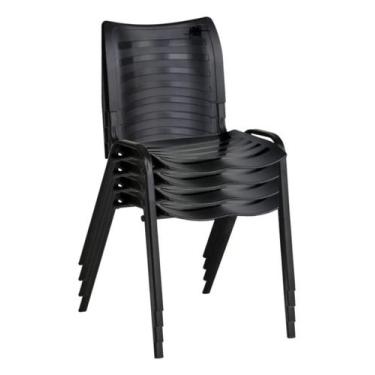 Imagem de Kit 4 Cadeiras Iso Desmontavel Fixa Preta - Sintonia Flex