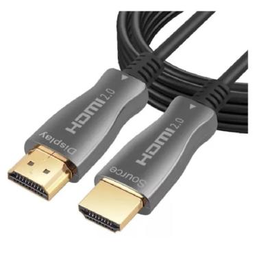 Imagem de Cabo Hdmi 2.0 4K 60hz Fibra Óptica 20 Mts Full Hd Para HDTV, PS5, PC - 20 Metros
