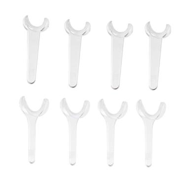 Imagem de 8 peças Retratores de boca intra-oral em forma de T branco autoclavável abridor de boca dentário abridor intraoral kit de retratores de dentes para clareamento dental ferramenta ortodôntica retrator