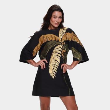 Imagem de Vestido Tshirt Farm Big Itacare Coqueiro Feminino, Preto, G